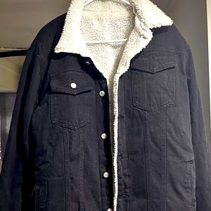 Dark wash Sherpa Trucker Jacket
